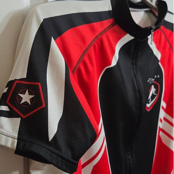 Primal Wear Red Black Cycling Jersey Men's XL Short Sleeve Performance - Picture 7 of 8